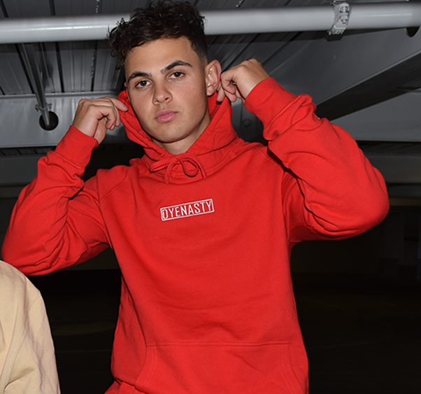 'DYENASTY' RED EMBROIDERY HOODIE