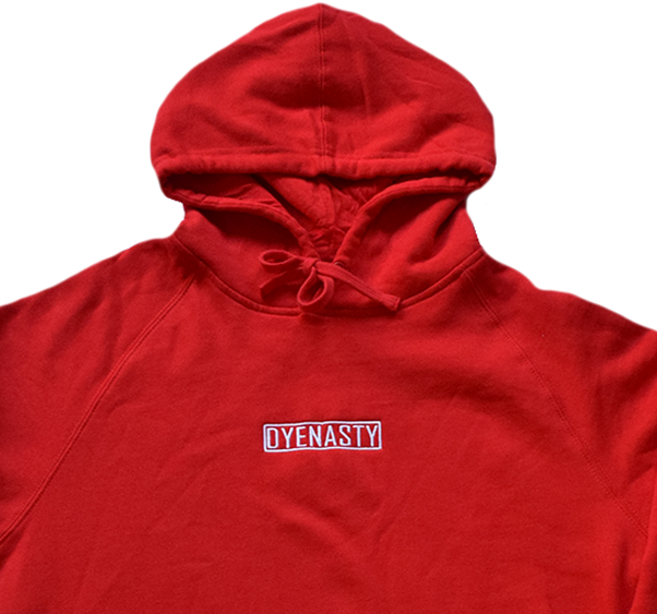 'DYENASTY' RED EMBROIDERY HOODIE
